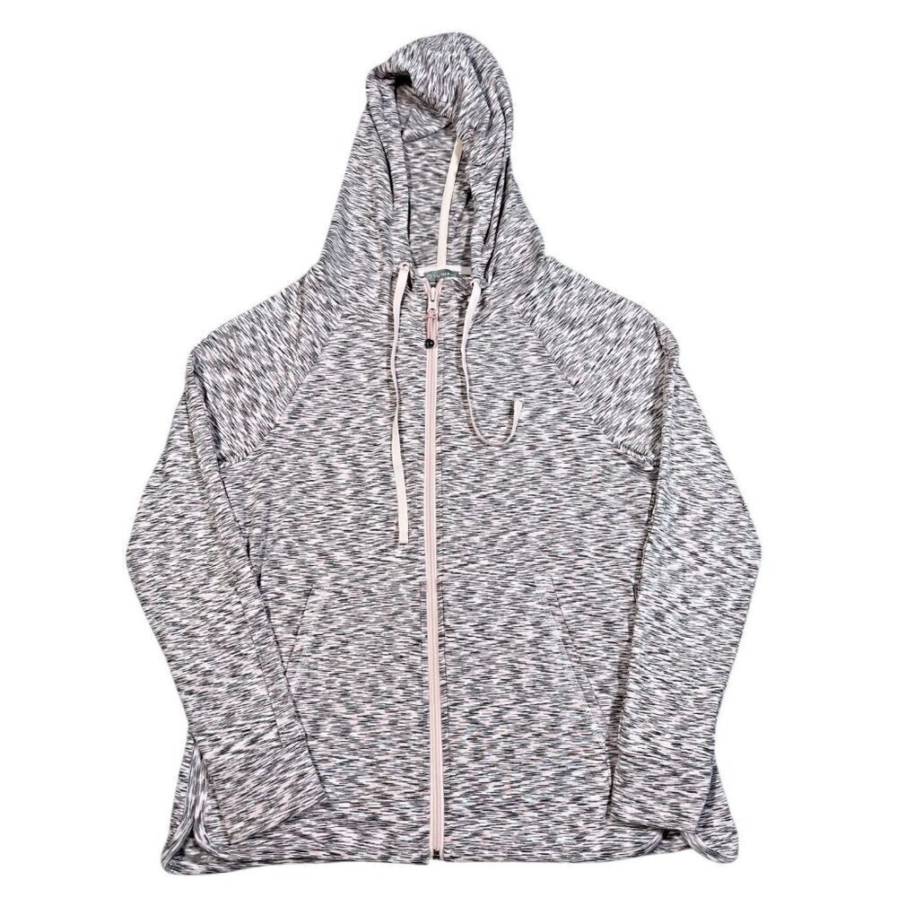 Talbots Pink Space-Dyed Zip Hoodie – Medium Petite